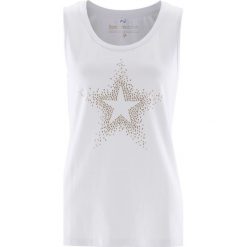 Top bonprix biało-złoty. Białe topy damskie bonprix. Za 34,99 zł.