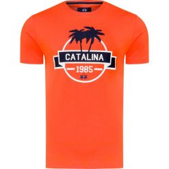 T-shirt LA MARTINA OSBORNE. Pomarańczowe t-shirty męskie La Martina, bez wzorów, z bawełny, retro, bez kołnierzyka. W wyprzedaży za 190,00 zł.