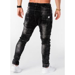 SPODNIE MĘSKIE JEANSOWE JOGGERY P174 - CZARNE. Czarne joggery męskie Ombre Clothing, z bawełny. Za 79,00 zł.