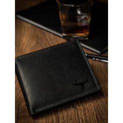 Portfel męski skórzany RFID Buffalo Wild N992-B-MHU czarny - Czarny. Czarne portfele męskie BUFFALO WILD, bez wzorów. Za 49,99 zł.
