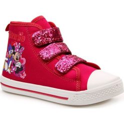 Trampki dziewczece na rzep malinowe Minnie 29. Różowe trampki dziewczęce NoName, bez wzorów, bez zapięcia. Za 59,99 zł.