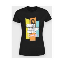 Koszulka damska Grand Techno Music. Koszulki damskie MegaKoszulki, m, bez wzorów, z bawełny, z podwójnym kołnierzykiem. Za 54,90 zł.