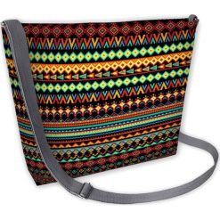 Torebka "Samba" w kolorze czarnym ze wzorem - (S)31 x (W)24 x (G)7 cm. Czarne torebki klasyczne damskie Bertoni, w paski, z tkaniny, na ramię, bez dodatków. W wyprzedaży za 52,95 zł.