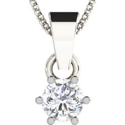 Srebrny naszyjnik z zawieszką z diamentem - dł. 40 cm. Szare naszyjniki damskie Vittoria Jewels, z diamentem, srebrne. W wyprzedaży za 509,95 zł.