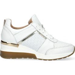 Sneakery biało złote. Białe sneakersy damskie Arturo Vicci, ze skóry. Za 255,00 zł.