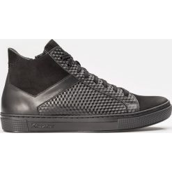 Czarne sneakersy męskie. Czarne buty sportowe męskie marki Kazar, z nubiku, na zamek. Za 549,00 zł.
