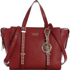 Guess Damska torebka Eileen Studded Satchel. Torebki klasyczne damskie Guess, z aplikacjami, bez dodatków. W wyprzedaży za 572,00 zł.