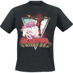 Deadpool Unicorn T-Shirt czarny. Czarne t-shirty męskie z nadrukiem marki Deadpool, xl, z okrągłym kołnierzem. Za 89,90 zł.