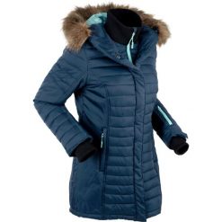Długa kurtka outdoorowa pikowana bonprix ciemnoniebieski. Zielone kurtki damskie pikowane marki bonprix, w kropki, z kopertowym dekoltem, kopertowe. Za 299,99 zł.