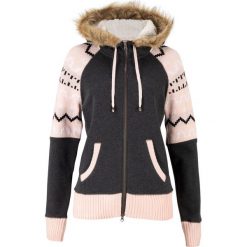Bluza rozpinana bonprix szary melanż - jasnoróżowy neonowy wzorzysty. Szare bluzy damskie bonprix, melanż. Za 129,99 zł.
