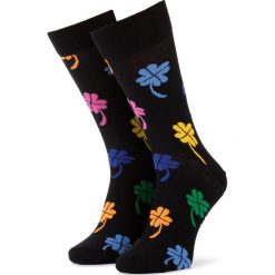Skarpety Wysokie Unisex HAPPY SOCKS - BLU01-9000 Czarny Kolorowy. Czarne skarpetki damskie Happy Socks, bez wzorów, z elastanu. Za 39,90 zł.