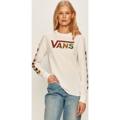 Vans - Longsleeve. Białe bluzki damskie Vans, s, z nadrukiem, z bawełny, casualowe, z okrągłym kołnierzem. W wyprzedaży za 129,90 zł.