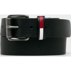 Tommy Jeans - Pasek skórzany. Pomarańczowe paski męskie Tommy Jeans, w paski, z jeansu. W wyprzedaży za 139,90 zł.