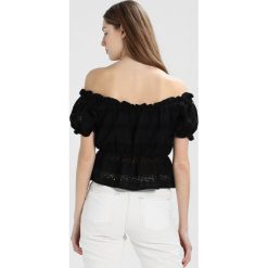 Bluzki damskie: Lost Ink BRODERIE CROP Bluzka black