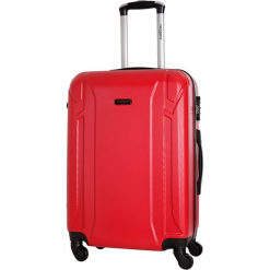 Walizka w kolorze czerwonym - 70 l. Czerwone walizki Bagstone & Travel One, z materiału. W wyprzedaży za 199,95 zł.
