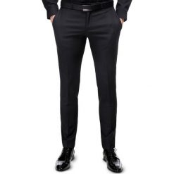 Spodnie LEONARDO GDSS900037. Szare spodnie garniturowe męskie Giacomo Conti, na ślub cywilny, s, bez wzorów, z wełny, eleganckie. Za 699,00 zł.