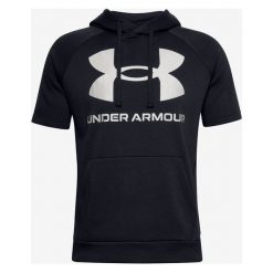 Under Armour Rival Fic Big Logo Bluza Czarny. Czarne bluzy męskie Under Armour, m, z nadrukiem, z bawełny, bez kołnierzyka, bez rękawów, bez kaptura. Za 188,95 zł.