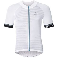 Odlo Koszulka męska Stand-up collar s/s full zip BREATHE biała r. L (411172/70505). Białe koszulki sportowe męskie marki Odlo, l. Za 216,32 zł.