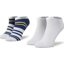 Zestaw 2 par niskich skarpet unisex BOSS - 2P As Stripe Cc 50425490 100. Niebieskie skarpetki męskie Boss, bez wzorów, z elastanu. Za 59,00 zł.
