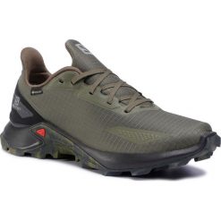 Buty SALOMON - Alphacross Blast Gtx GORE-TEX 411058 27 V0 Olive Night/Black/Ebony. Zielone buty sportowe męskie Salomon, z tworzywa sztucznego, bez zapięcia, do biegania, gore-tex. Za 479,00 zł.