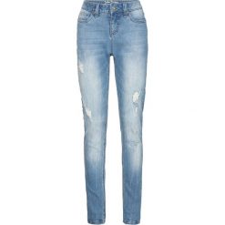 Dżinsy ze stretchem Boyfriend bonprix średni niebieski. Niebieskie jeansy damskie bonprix, z jeansu. Za 109,99 zł.