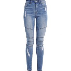 Rurki damskie: Missguided SINNER BIKER Jeans Skinny Fit blue