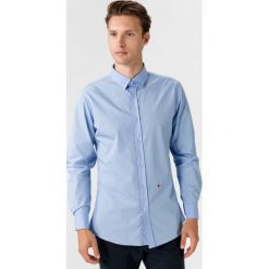 Moschino Koszula Niebieski. Niebieskie koszule męskie MOSCHINO, w paski, z bawełny, bez kołnierzyka, z długim rękawem. Za 850,95 zł.