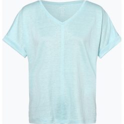 Marc Cain Collections - T-shirt damski z dodatkiem lnu, niebieski. Niebieskie t-shirty damskie Marc Cain Collections, bez wzorów, bez kołnierzyka. Za 799,95 zł.