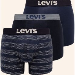 Levi's - Bokserki (3-pack). Niebieskie bokserki męskie Levi's®, bez wzorów, z elastanu. W wyprzedaży za 99,90 zł.