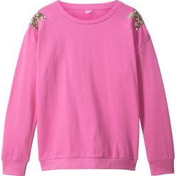 Bluza z gwiazdami z cekinów bonprix lila - różowy. Różowe bluzy dziewczęce bonprix, bez wzorów, bez rękawów, bez kaptura. Za 32,99 zł.