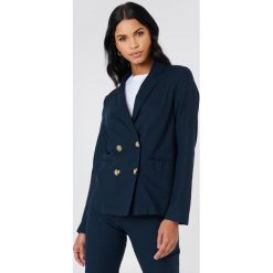 NA-KD Classic Lniana marynarka - Blue. Niebieskie marynarki damskie NA-KD Classic, bez wzorów. Za 121,95 zł.