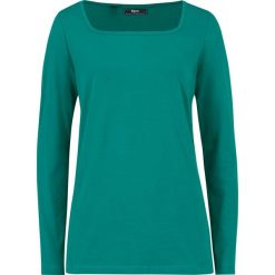 Shirt z dekoltem karo bonprix dymny szmaragdowy. Niebieskie koszulki damskie bonprix, bez wzorów, z dekoltem karo. Za 49,99 zł.