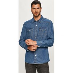 Wrangler - Koszula jeansowa. Niebieskie koszule męskie Wrangler, s, bez wzorów, z bawełny, klasyczne, z klasycznym kołnierzykiem, z długim rękawem. Za 279,90 zł.