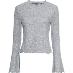 Bluza bonprix szary melanż. Szare bluzy damskie bonprix, bez wzorów, bez rękawów, bez kaptura. Za 37,99 zł.