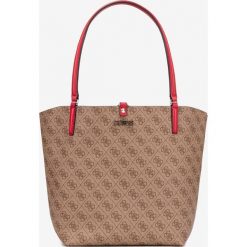 Guess Alby Torebka Czerwony Brązowy. Czerwone torebki klasyczne damskie Guess, w paski, z materiału, bez dodatków. Za 662,95 zł.