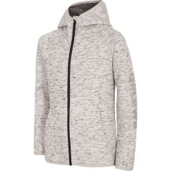 Bluza dla małych dziewczynek JBLD300 - ciepły jasny szary. Bluzy dziewczęce marki 4F JUNIOR, na lato, z poliesteru, z kapturem. Za 49,99 zł.
