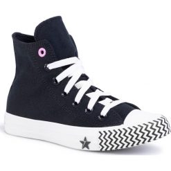 Trampki CONVERSE - Ctas Hi 566731C Black/University Red/White. Czarne półbuty damskie Converse, bez wzorów, z gumy, bez obcasa, na płaskiej podeszwie, bez zapięcia. W wyprzedaży za 269,00 zł.