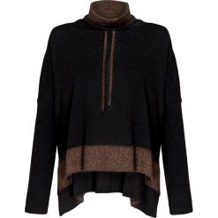 Sweter DEHA EXPRESSION Czarny. Czarne swetry klasyczne damskie marki Deha, z dzianiny, z kontrastowym kołnierzykiem. Za 343,00 zł.