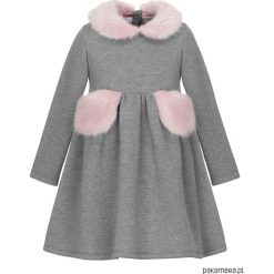 Sukienka Naomi Fur Grey. Szare sukienki dziewczęce marki Pakamera, na zimę. Za 200,00 zł.