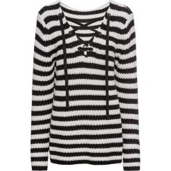 Sweter bonprix antracytowy melanż - biały. Szare swetry damskie bonprix, bez wzorów, bez rękawów, bez kaptura. Za 109,99 zł.