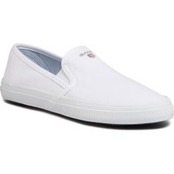 Tenisówki GANT - Preptown 20578447 Bright White G290. Białe półbuty damskie GANT, bez wzorów, z gumy, bez zapięcia. Za 249,00 zł.