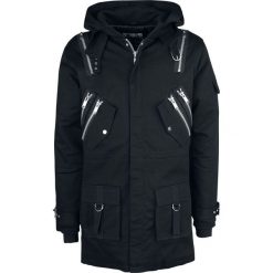 Poizen Industries Nash Parka Płaszcz czarny. Czarne płaszcze męskie marki Poizen Industries, l, w paski. Za 244,90 zł.