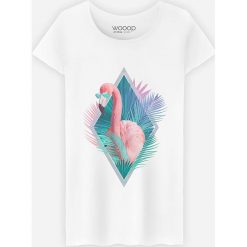 Koszulka "Tropical Vibes" w kolorze białym. Białe koszulki damskie Wooop, xs, bez wzorów, z bawełny, z okrągłym kołnierzem. W wyprzedaży za 56,95 zł.