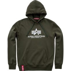 Bluza Alpha Industries Basic Hooded 178312-257 - zielony. Zielone bluzy męskie Alpha Industries, xl, bez wzorów, bez kołnierzyka, bez rękawów, bez kaptura. Za 187,99 zł.