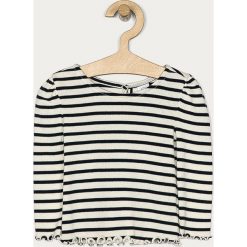GAP - Bluzka dziecięca 80-110 cm. Białe bluzki dziewczęce GAP, bez wzorów, z bawełny, z okrągłym kołnierzem, z długim rękawem, długie, bez kaptura. Za 79,90 zł.