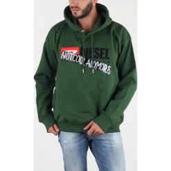 Diesel Hc-S-Division Bluza Zielony. Zielone bluzy męskie Diesel, s, z nadrukiem, z bawełny, bez kołnierzyka, bez rękawów, bez kaptura. Za 826,95 zł.