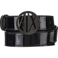 Armani Exchange Pasek Czarny. Czarne paski damskie Armani Exchange, w paski, ze skóry. Za 335,95 zł.
