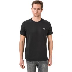 Fred Perry Ringer Koszulka Czarny. Czarne podkoszulki męskie Fred Perry, l, bez wzorów, z bawełny, bez kołnierzyka, krótkie. Za 223,95 zł.