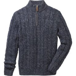 Sweter ze stójką bonprix ciemnoniebieski melanż. Niebieskie swetry męskie bonprix, s, bez wzorów, ze stójką, bez kaptura. Za 69,99 zł.