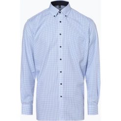 Eterna Comfort Fit - Koszula męska niewymagająca prasowania, niebieski. Niebieskie koszule męskie na spinki Eterna Comfort Fit, m, w kratkę, z bawełny, button down. Za 229,95 zł.